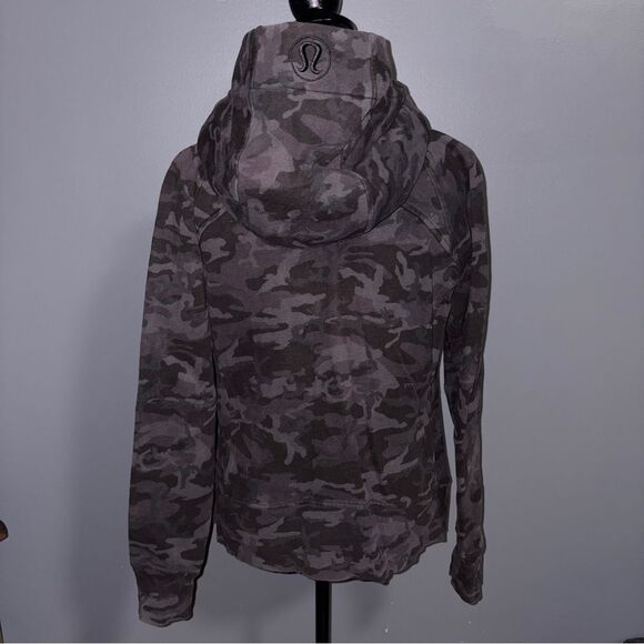 Lululemon Scuba Hoodie Jacket Women's 10 Camouflage Full Zip Light Cotton Fleece - Picture 8 of 12